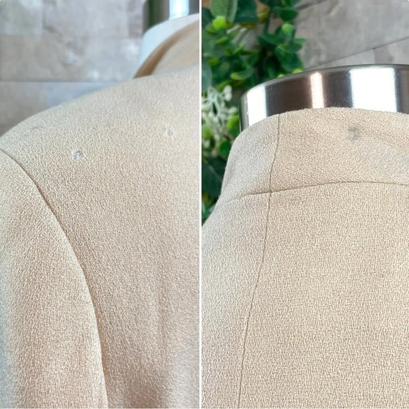 Vtg Albert Nipon Wool Beaded Buttoned Formal Evening Jacket Beige Size 8 - Picture 7 of 10